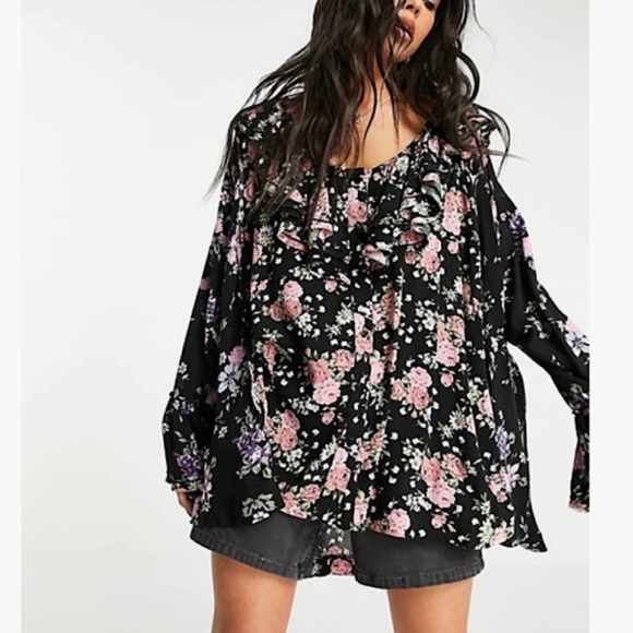 Free People Tops - Free People Loretta Printed Floral Tunic Top